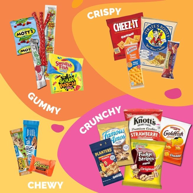 Christmas Snack Box Variety Pack with Chips, Cookies & Bars (40 Count) - Snacks Variety Pack for Adults, Kids & Teens - Care Packages for College Students, Office Treats, Travel & Birthdays